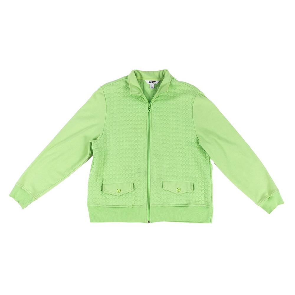 Blast Women's Bomber Jacket, Quilted, Zip Front, Light Green, Size XL